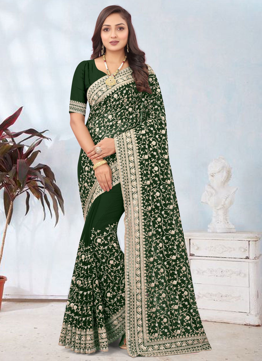 Trendy Cord Georgette Saree - S5356