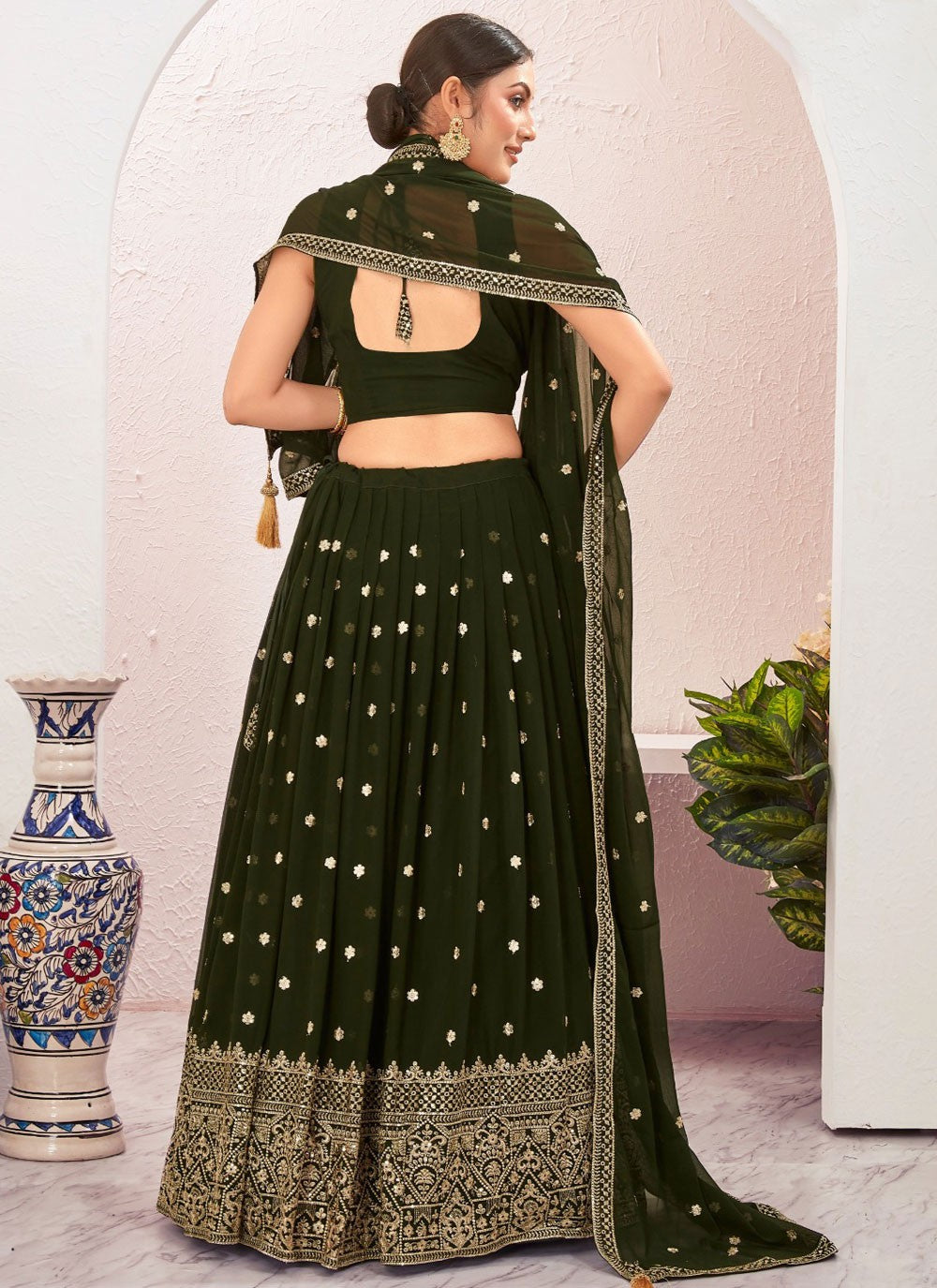 Embroidered Georgette Lehenga - L3166