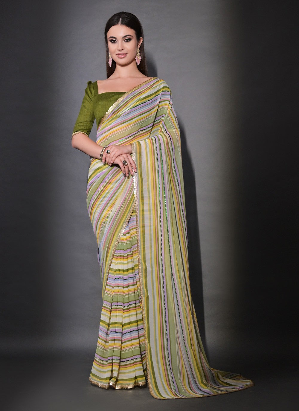 Classic Sequins Georgette Saree - S7194