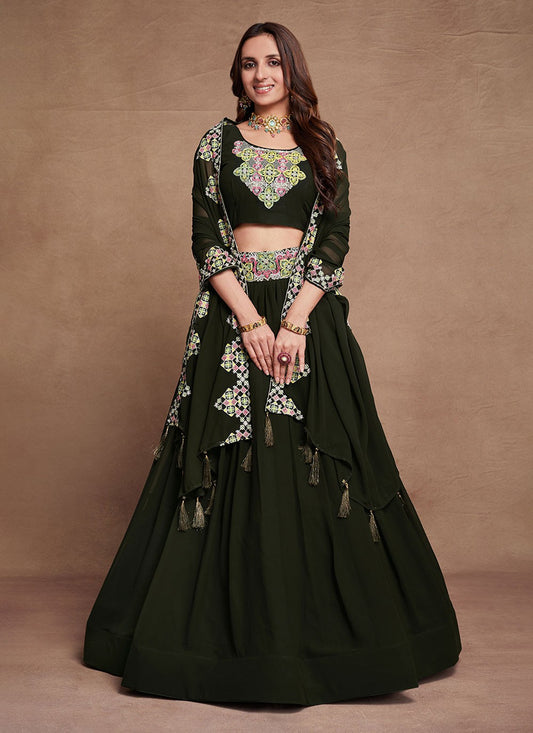 Embroidered Georgette A - Line Lehenga - L1442