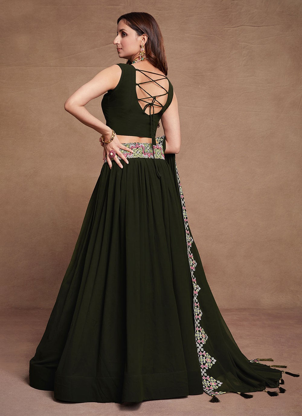 Embroidered Georgette A - Line Lehenga - L1442