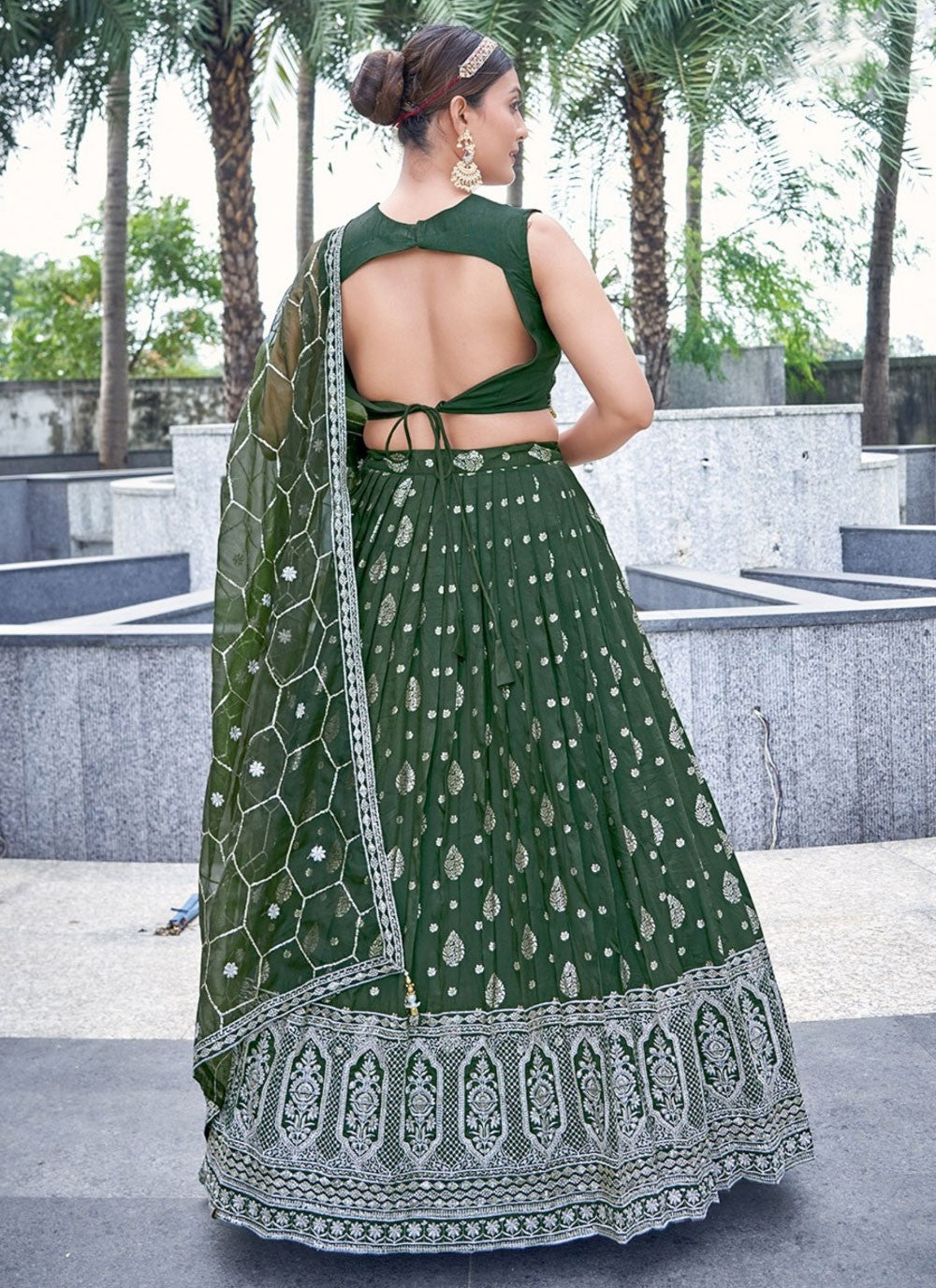 Embroidered Pure Dola Lehenga - L3155