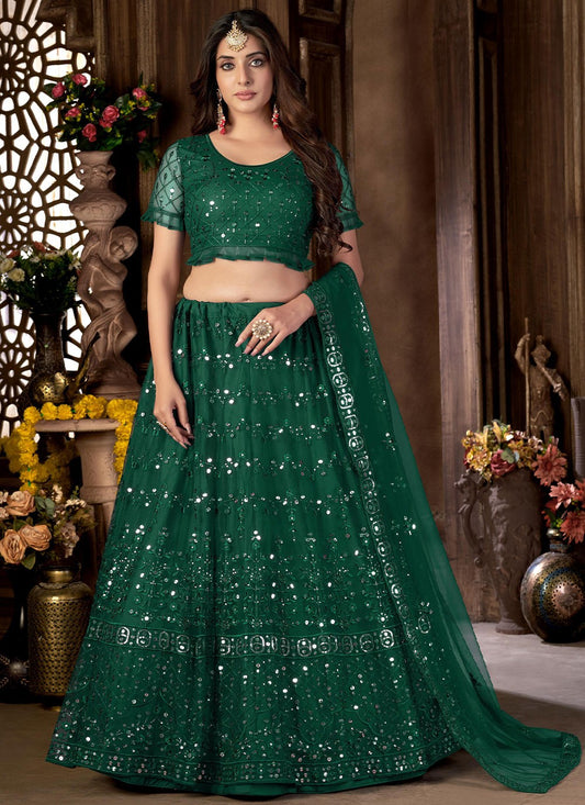 Embroidered Net A - Line Lehenga - L0763