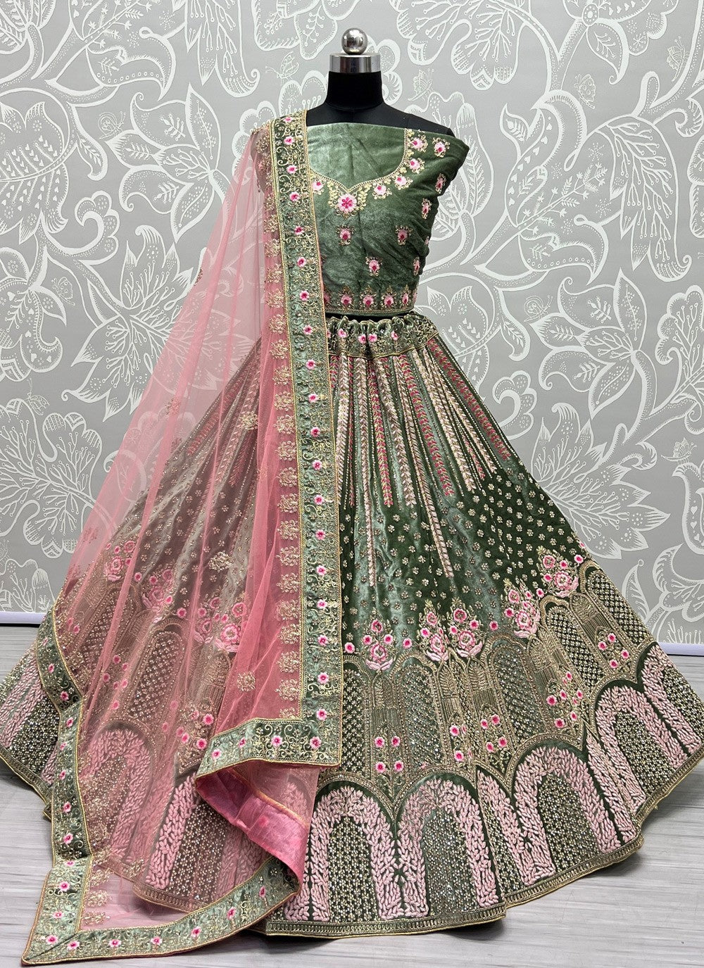 Diamond Velvet A - Line Lehenga - L1110