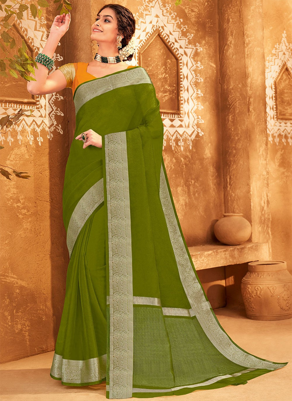 Classic Woven Organza Saree - S1343