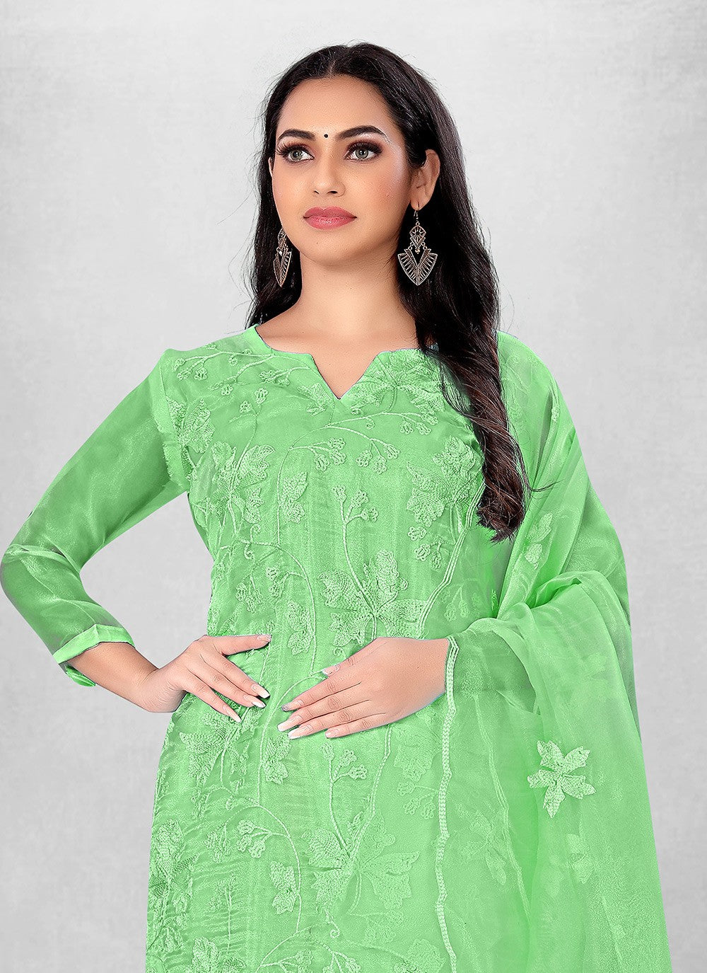 Organza Churidar Suit - T1822