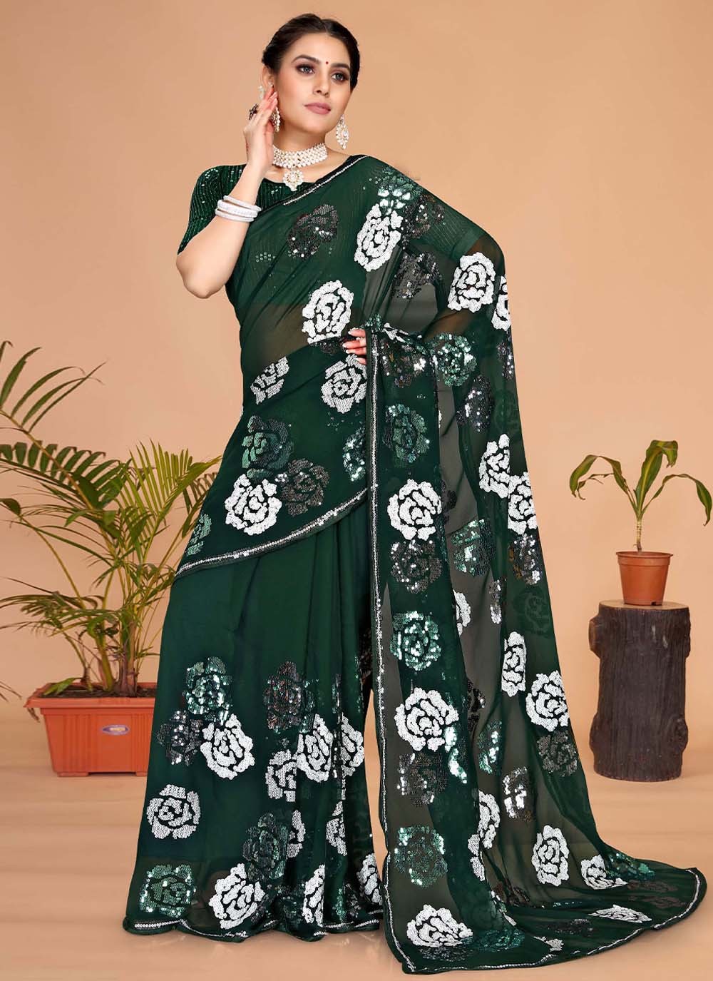 Saree Embroidered Georgette Saree - S2310