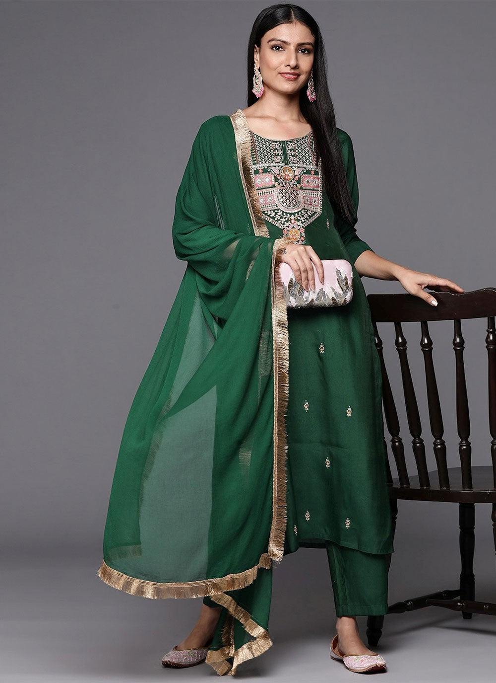 Silk Salwar Suit - T857