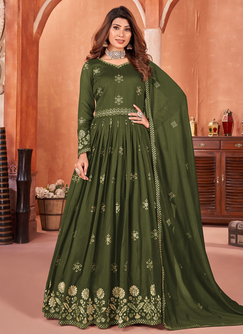 Art Silk Salwar Suit - T2378