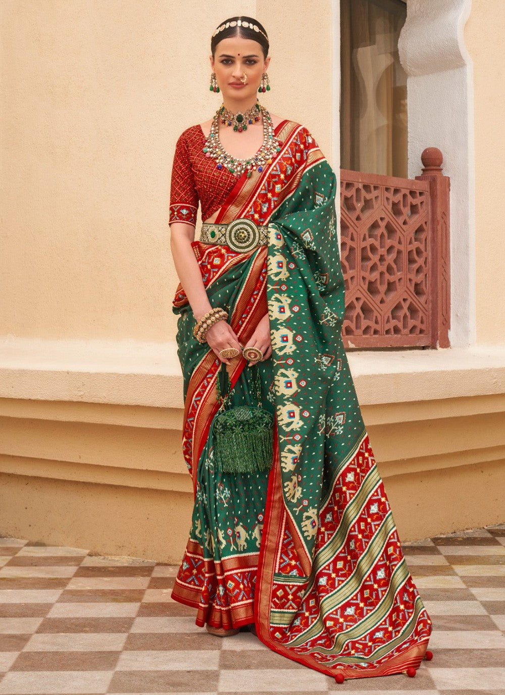 Contemporary Patola Print Silk Saree - S3857