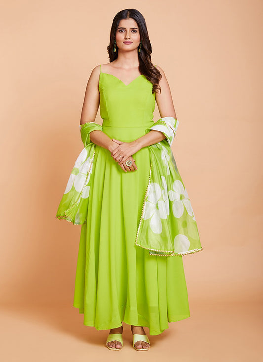 Faux Georgette Gown - G1155