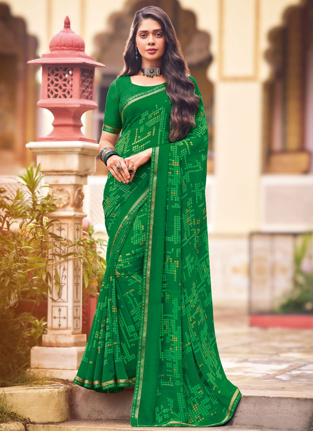 Classic Printed Georgette Saree - S9327