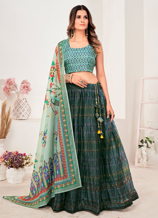 Printed Organza A - Line Lehenga - L1054