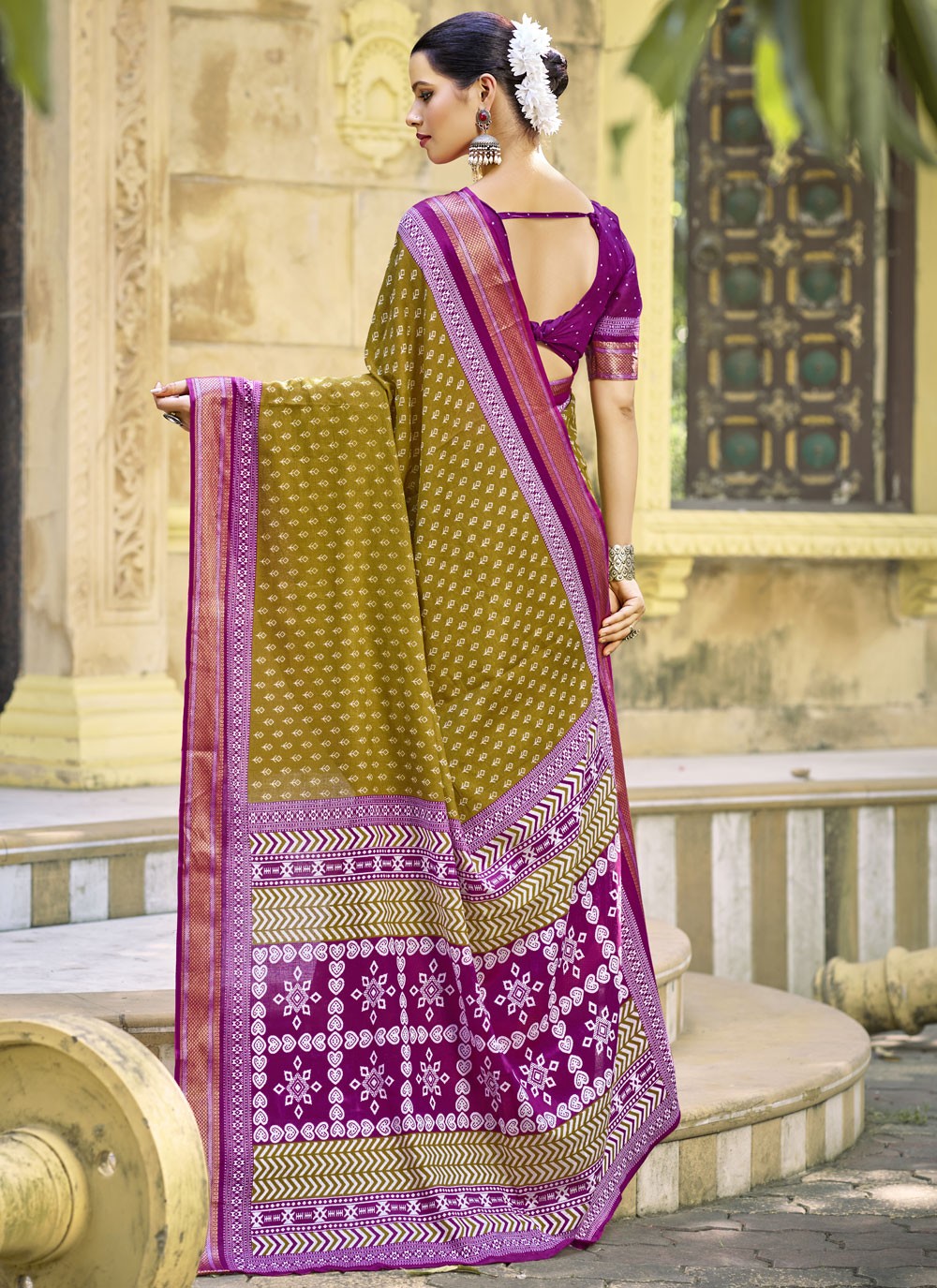 Printed Cotton Saree - S11498