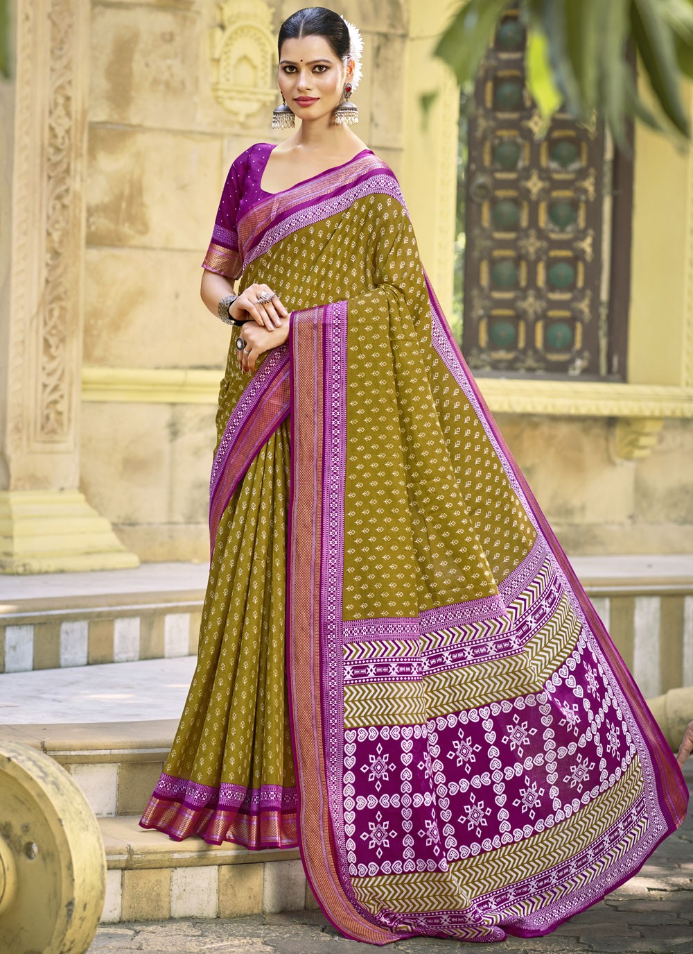 Printed Cotton Saree - S11498