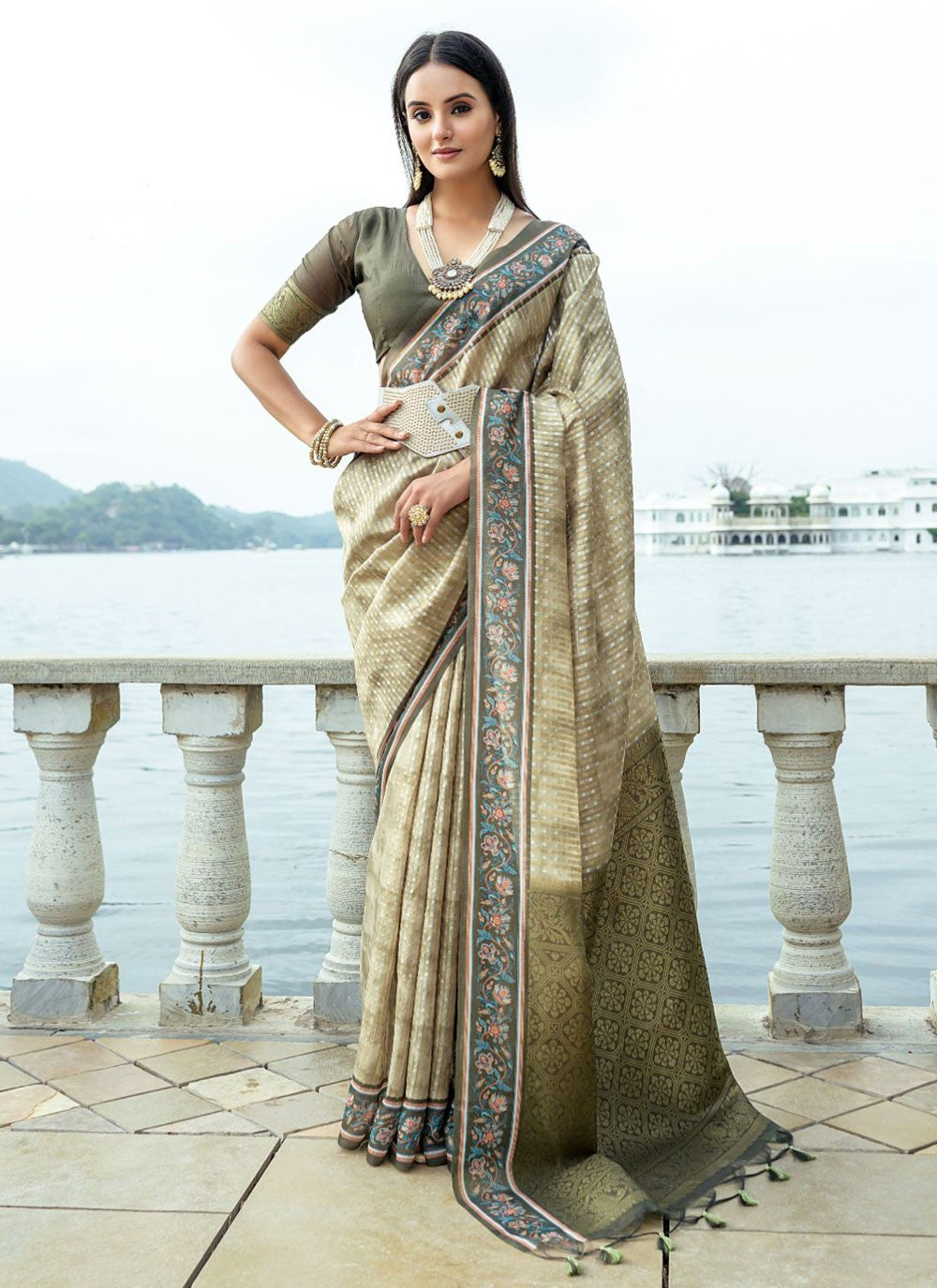 Classic Printed Cotton Silk Saree - S4313