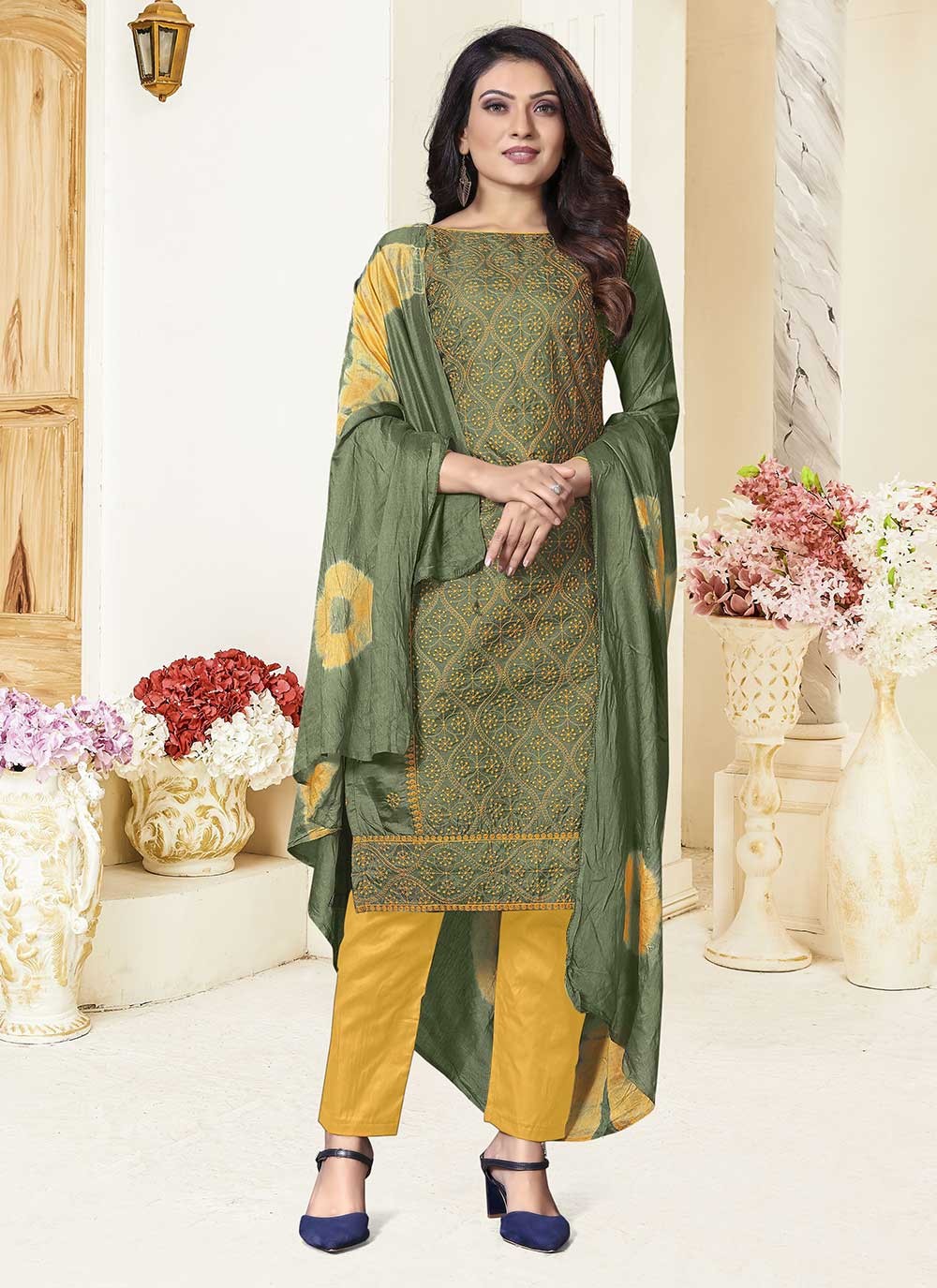 Silk Salwar Suit - T817