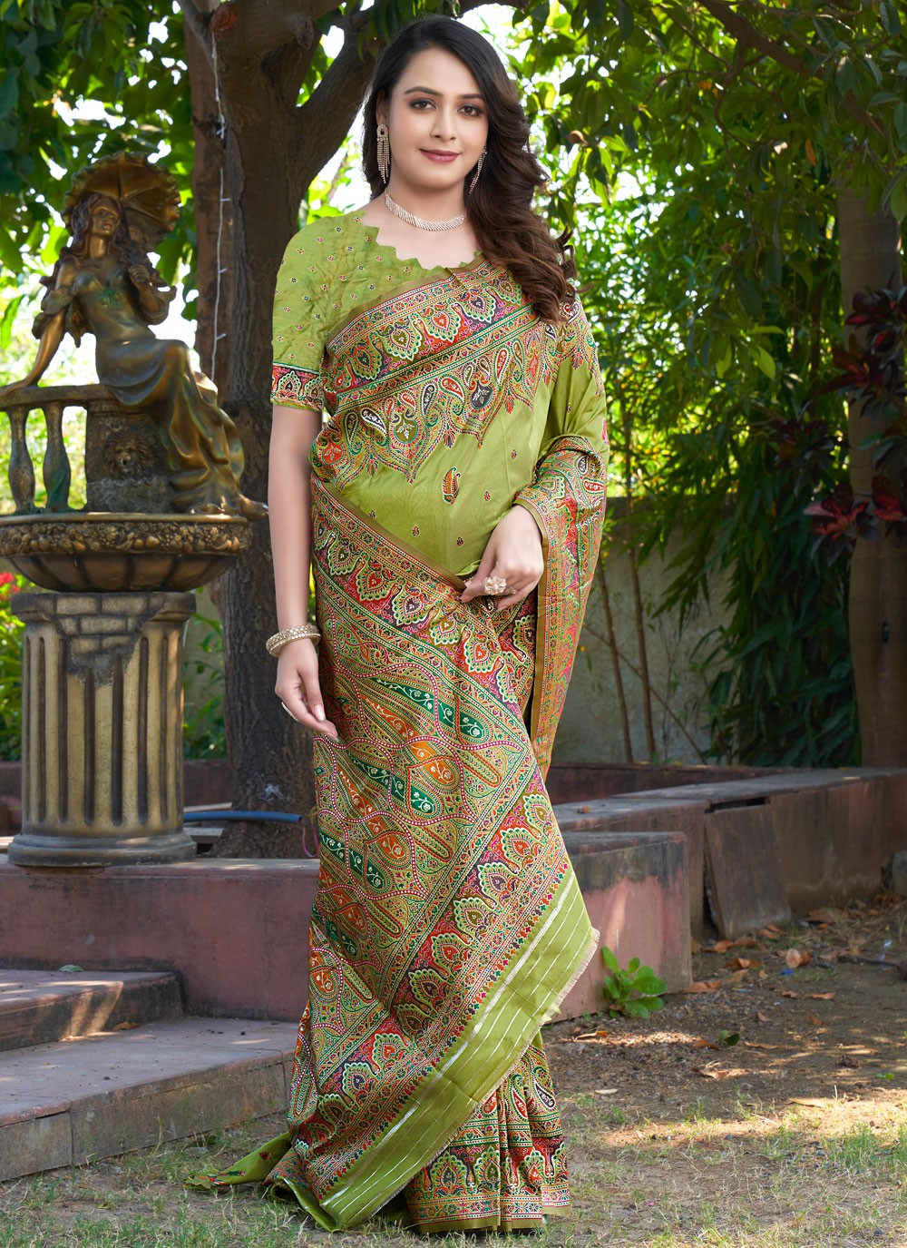 Kashmiri Pashmina Saree - S11995