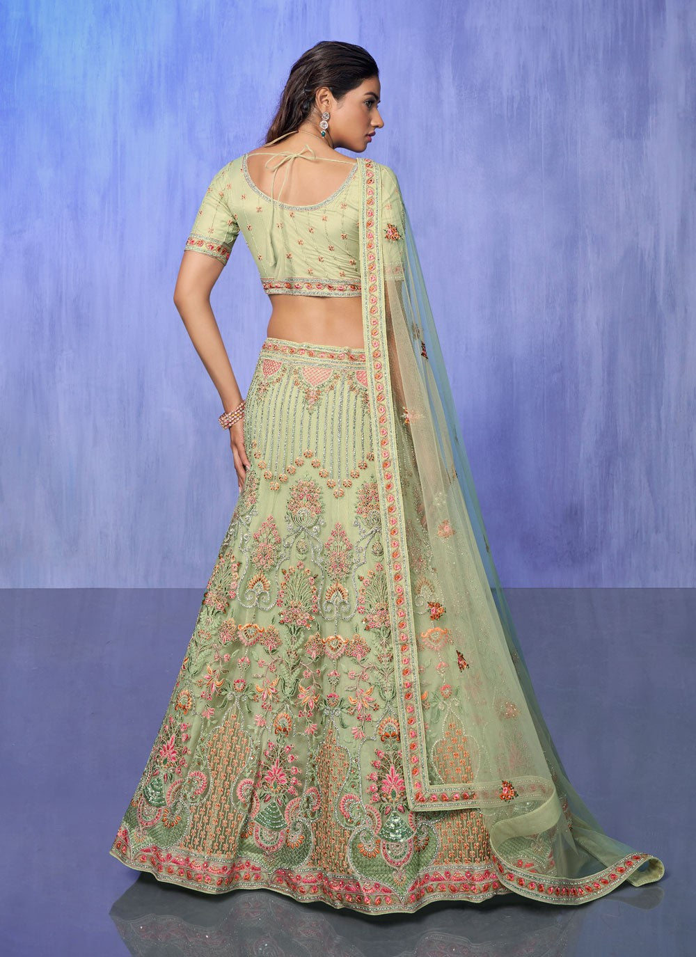 Embroidered Georgette A - Line Lehenga - L1332