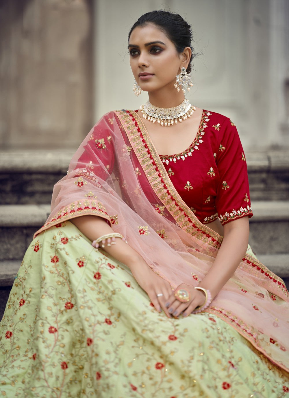 Diamond Satin A - Line Lehenga - L1060