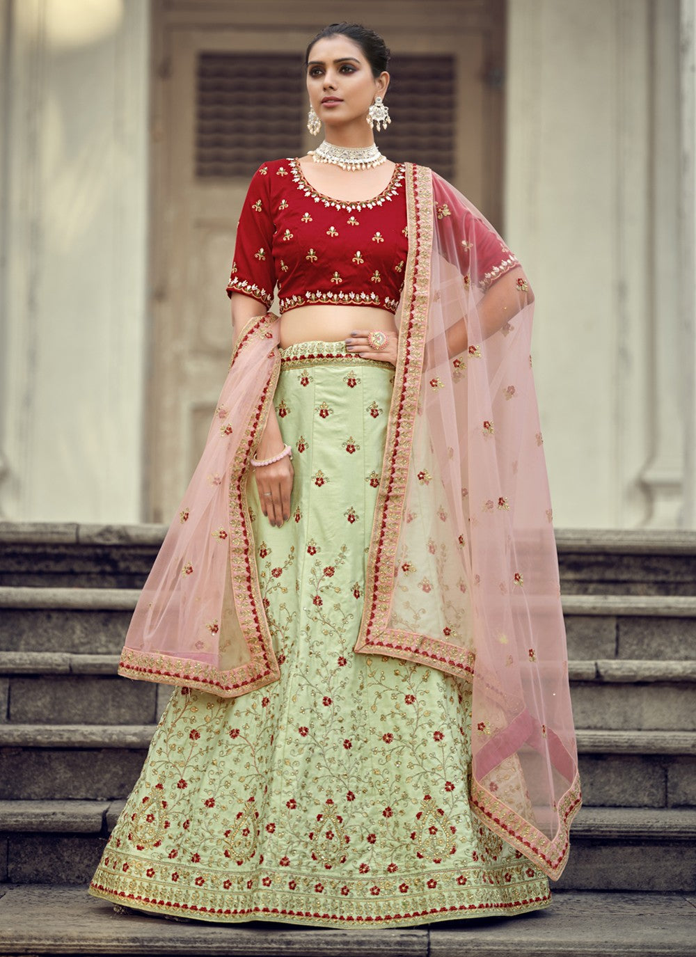 Diamond Satin A - Line Lehenga - L1060