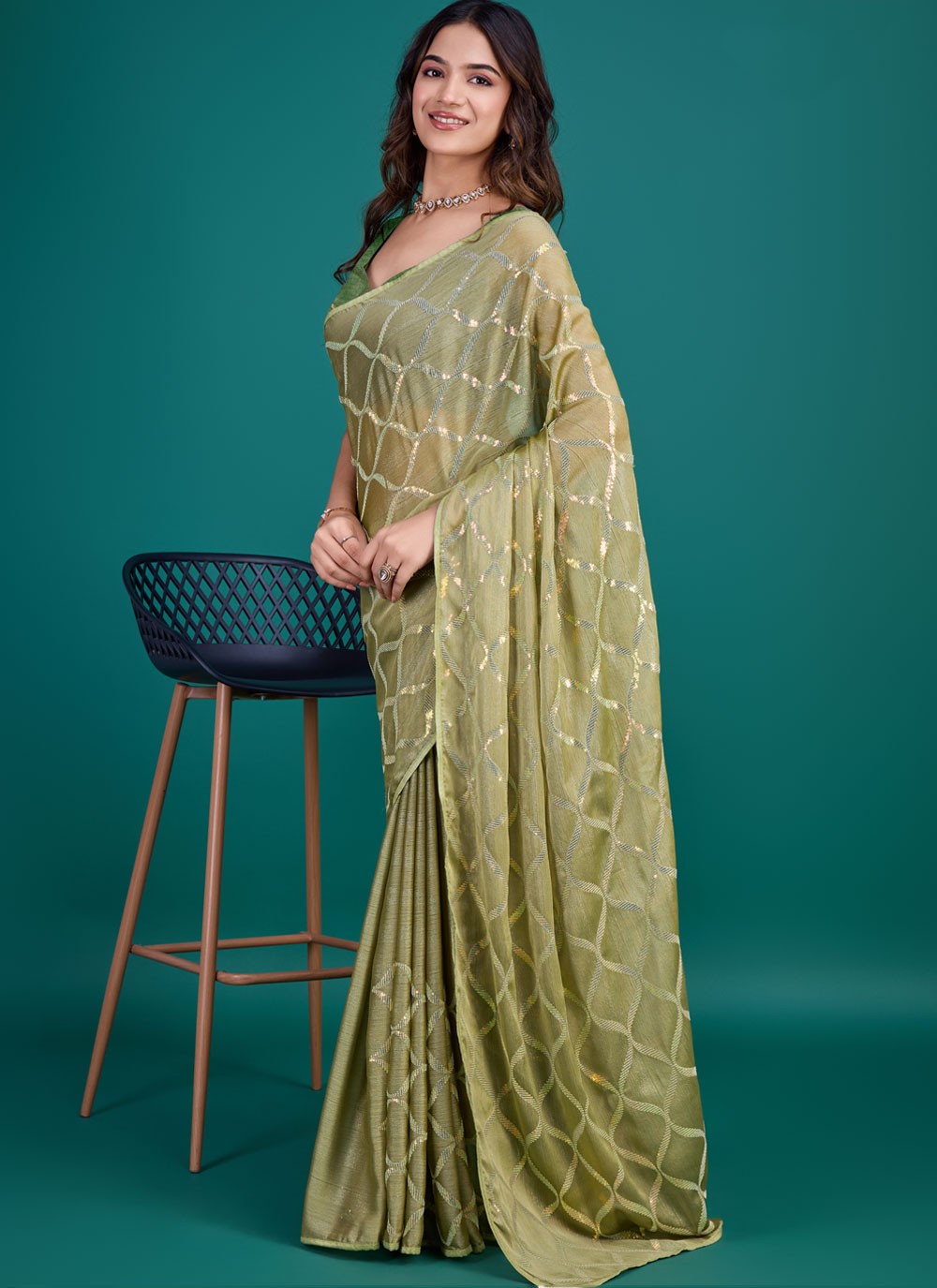 Classic Embroidered Georgette Saree - S8729