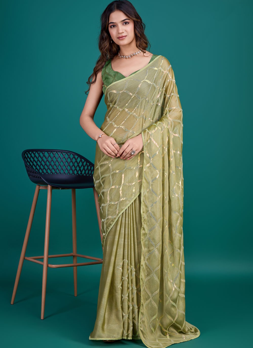 Classic Embroidered Georgette Saree - S8729