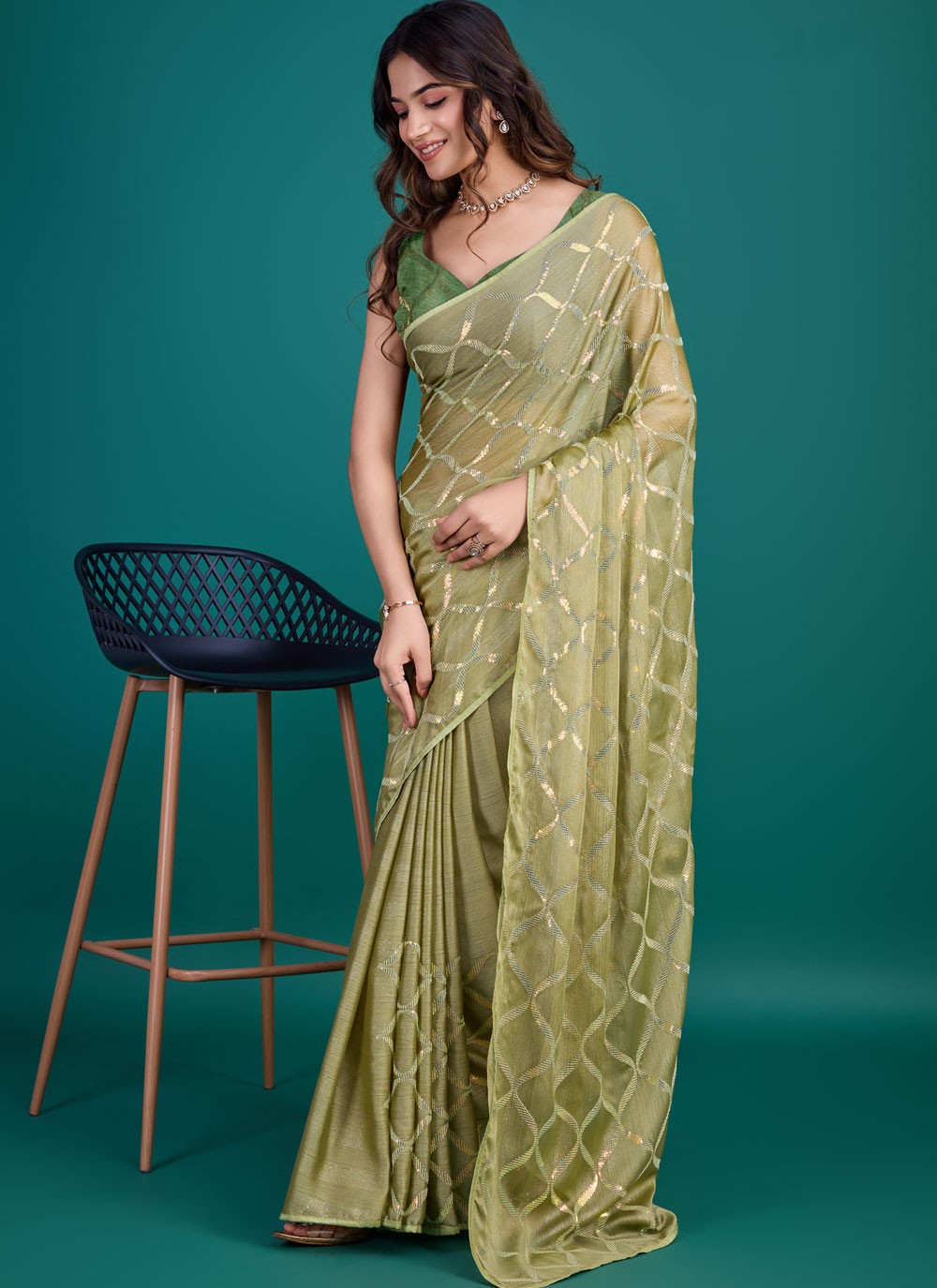 Classic Embroidered Georgette Saree - S8729