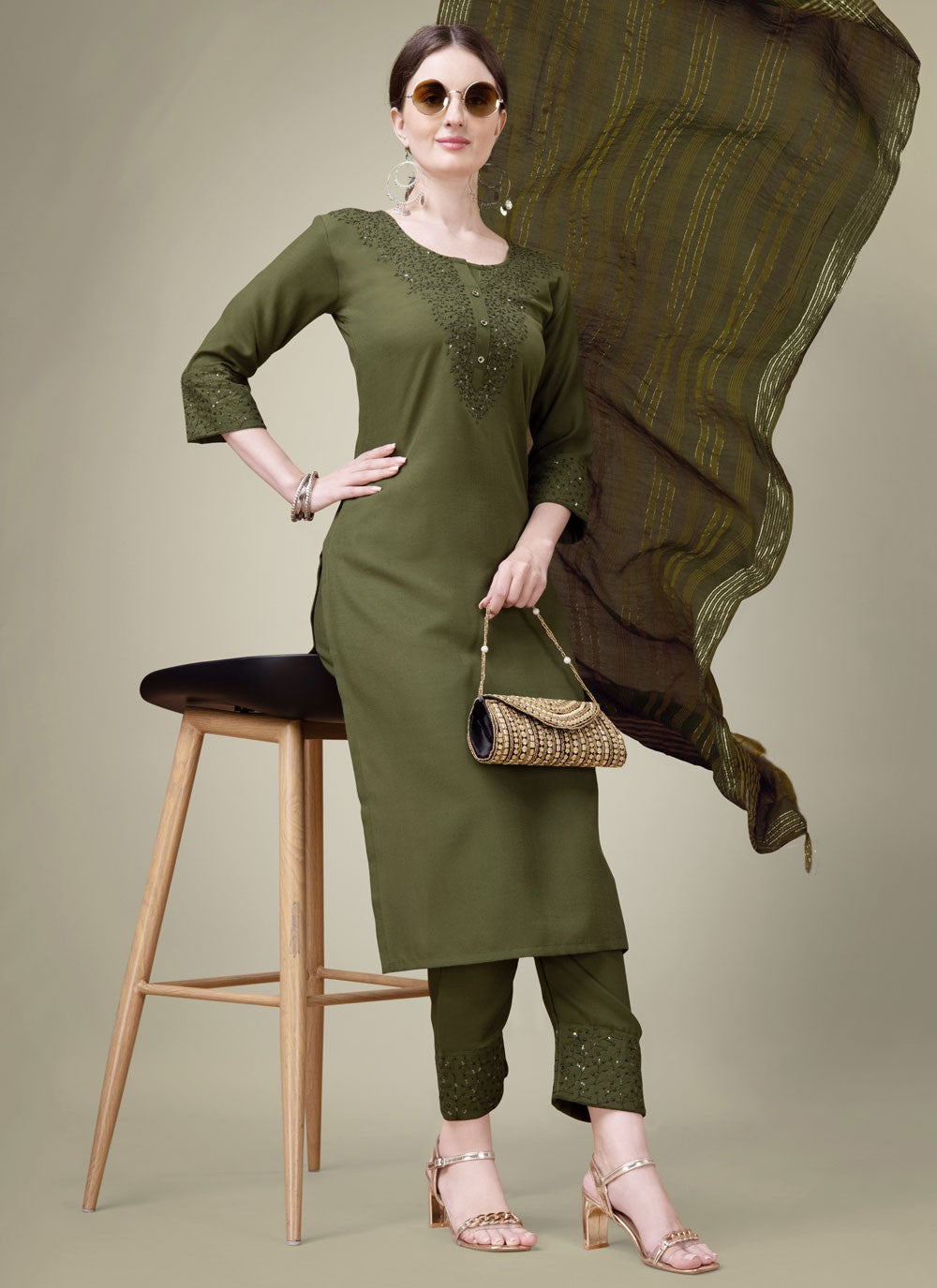 Blended Cotton Salwar Suit - T2419