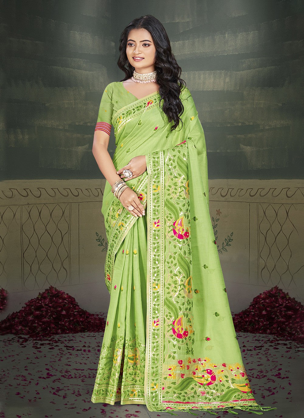 Contemporary Weaving Zari Silk Saree - S9026