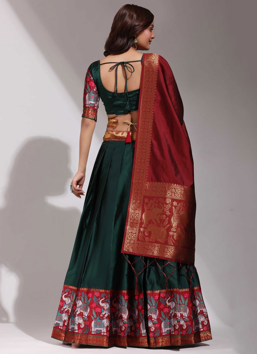 Weaving Zari Silk A - Line Lehenga - L2468