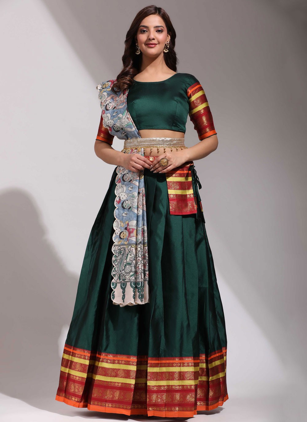 Weaving Zari Silk A - Line Lehenga - L2559