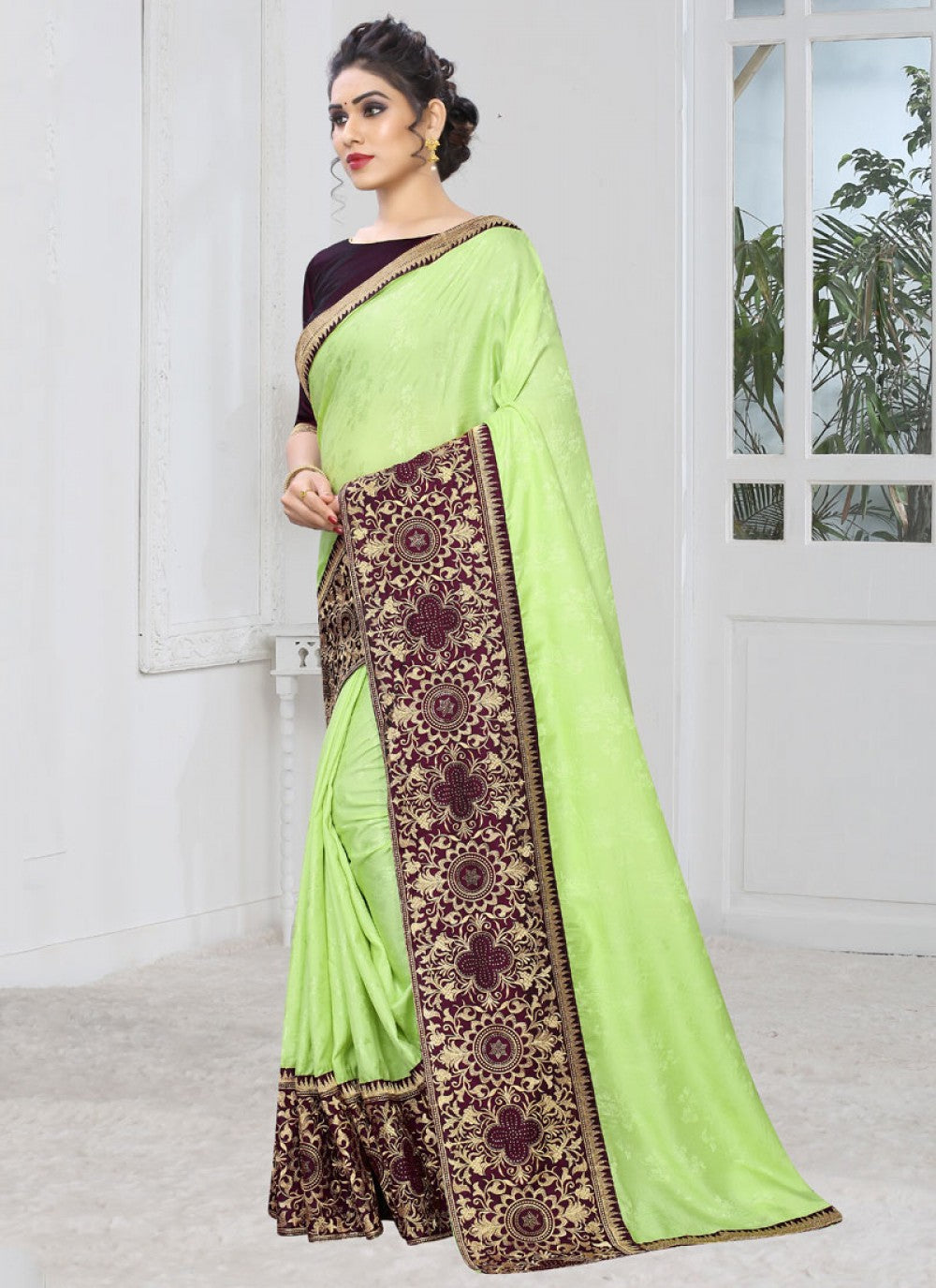 Silk Embroidered Silk Saree - S0253