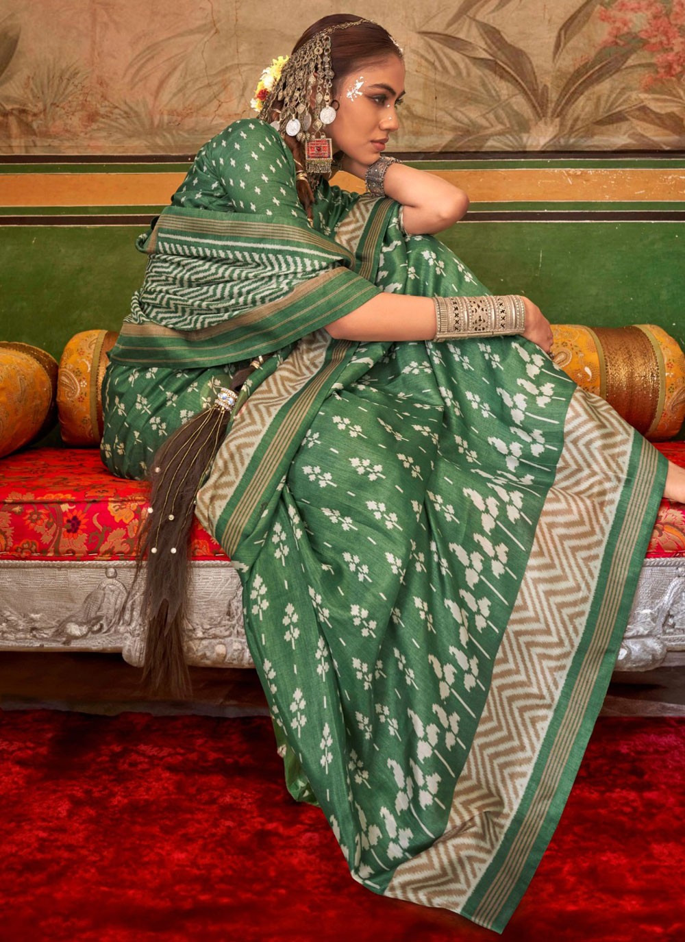 Classic Printed Silk Saree - S9147