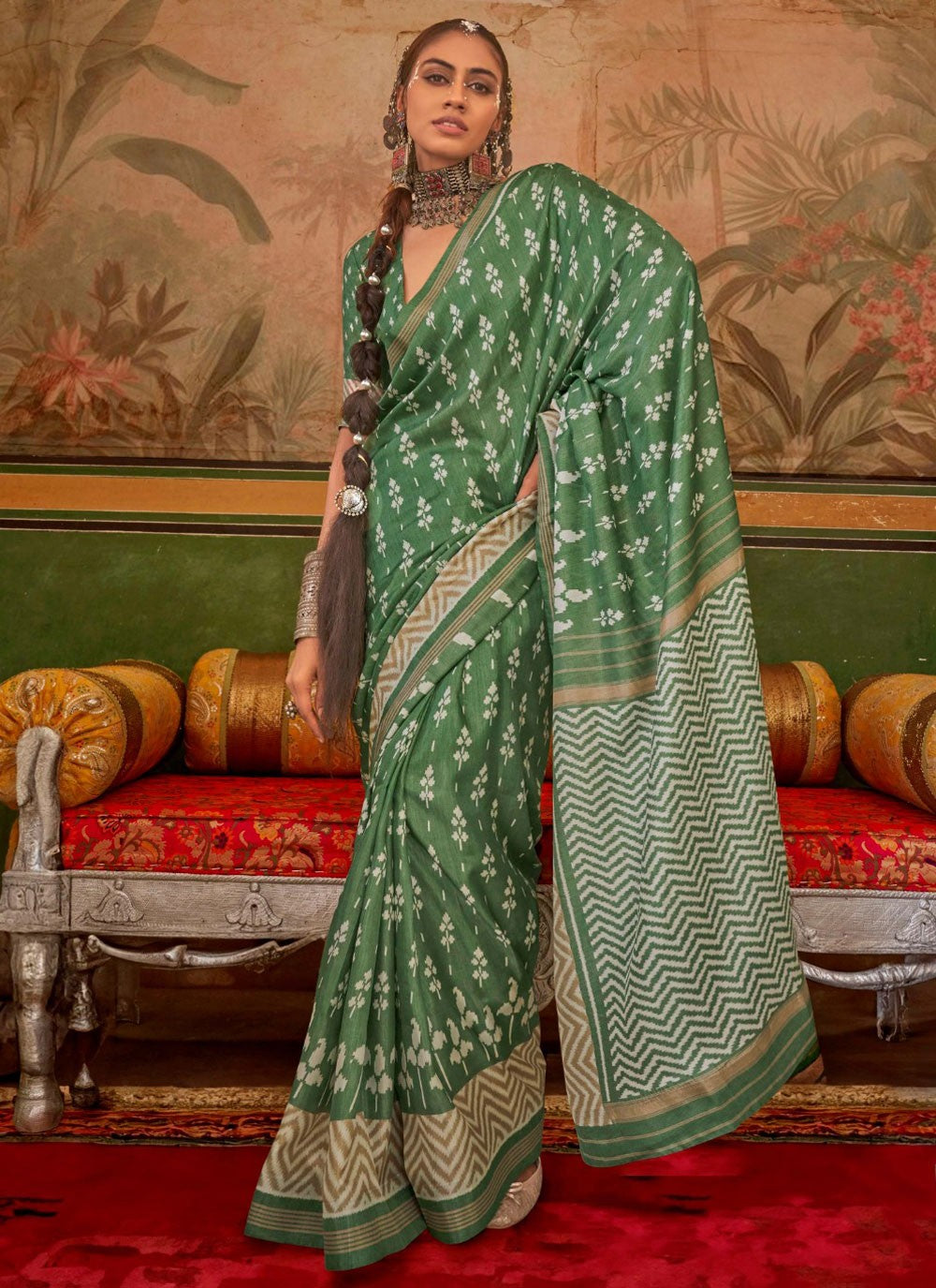 Classic Printed Silk Saree - S9147