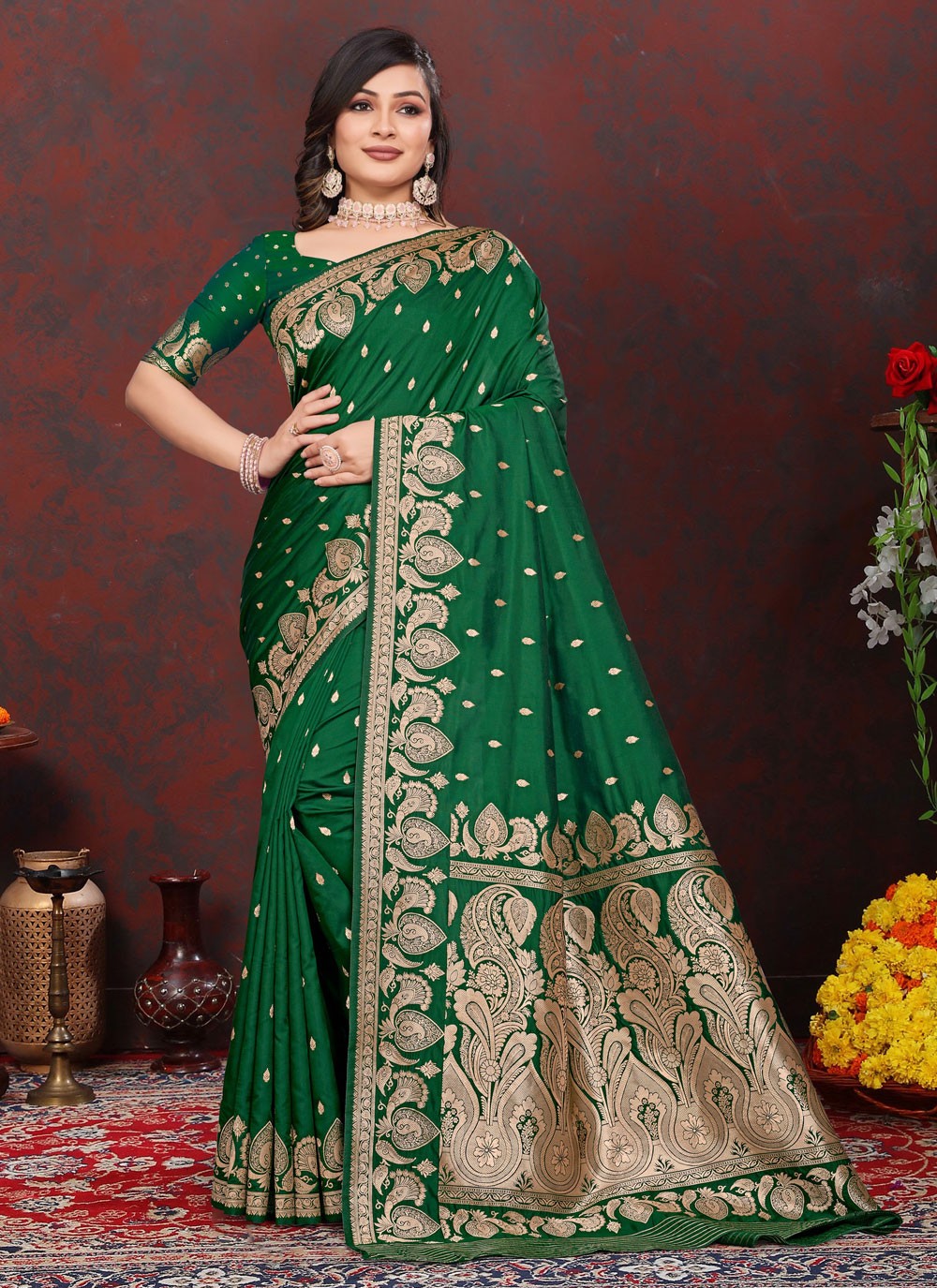 Weaving Zari Silk Saree - S12207