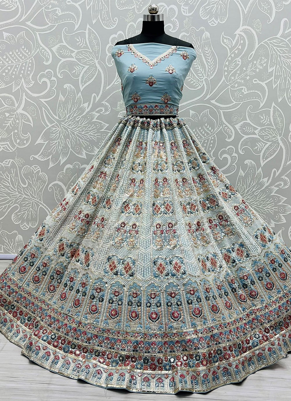 Dori Work Georgette A - Line Lehenga - L0473