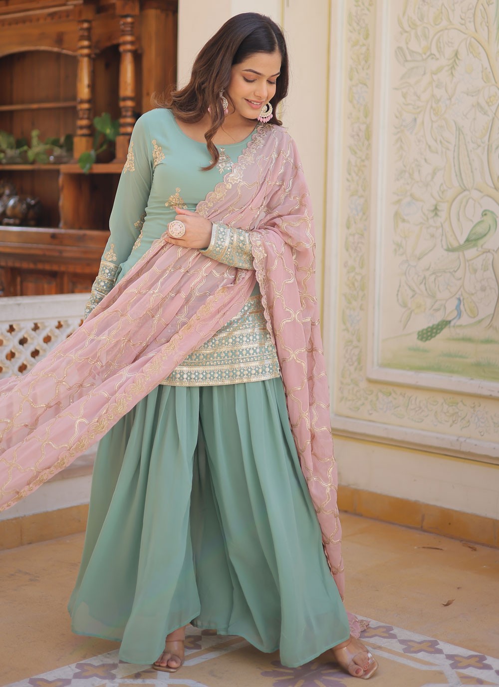 Faux Georgette Salwar Suit - T1876