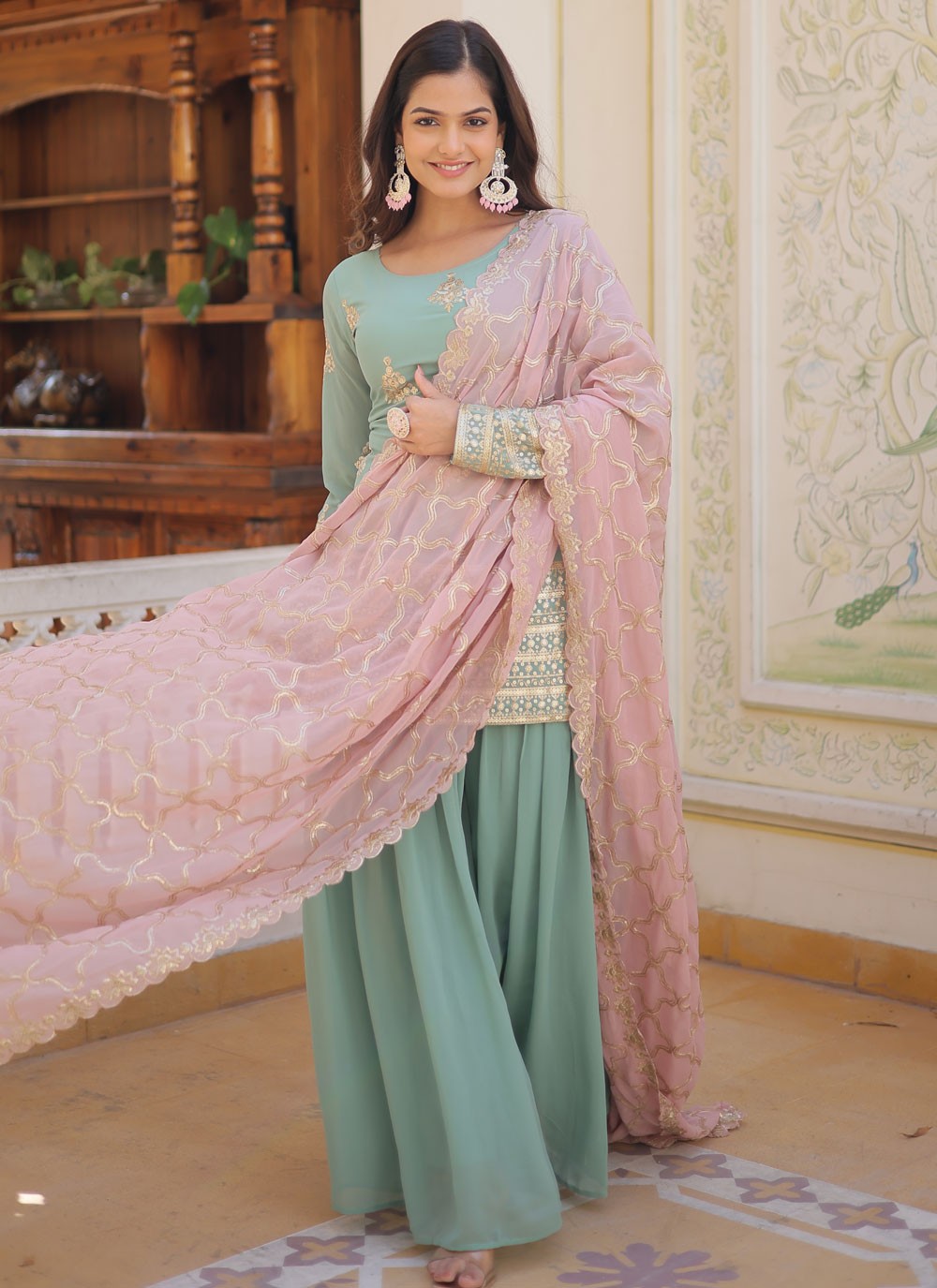 Faux Georgette Salwar Suit - T1876