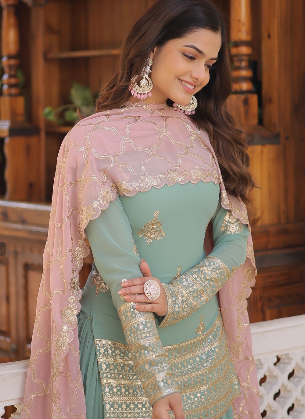 Faux Georgette Salwar Suit - T1876