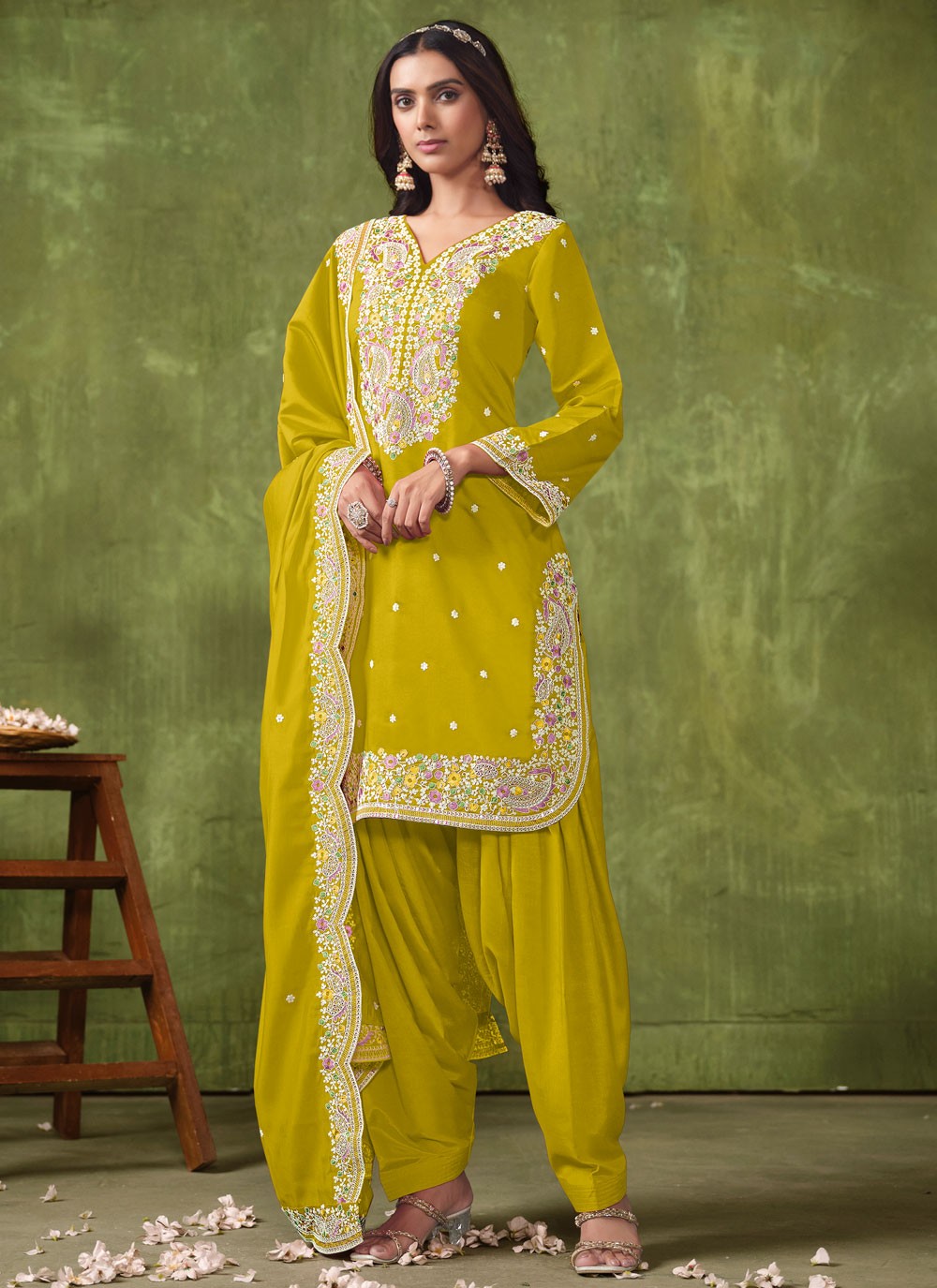 Chanderi Salwar Suit - T3095