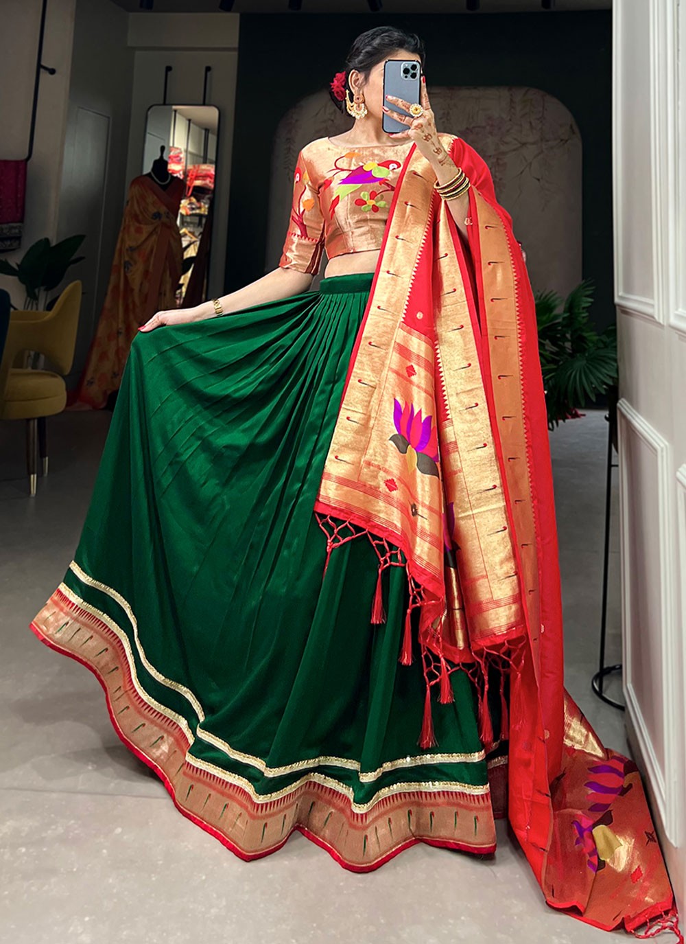 Embroidered Georgette A - Line Lehenga - L1382