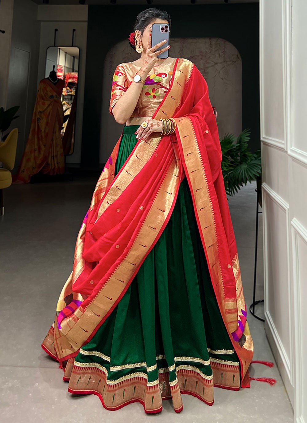 Embroidered Georgette A - Line Lehenga - L1382