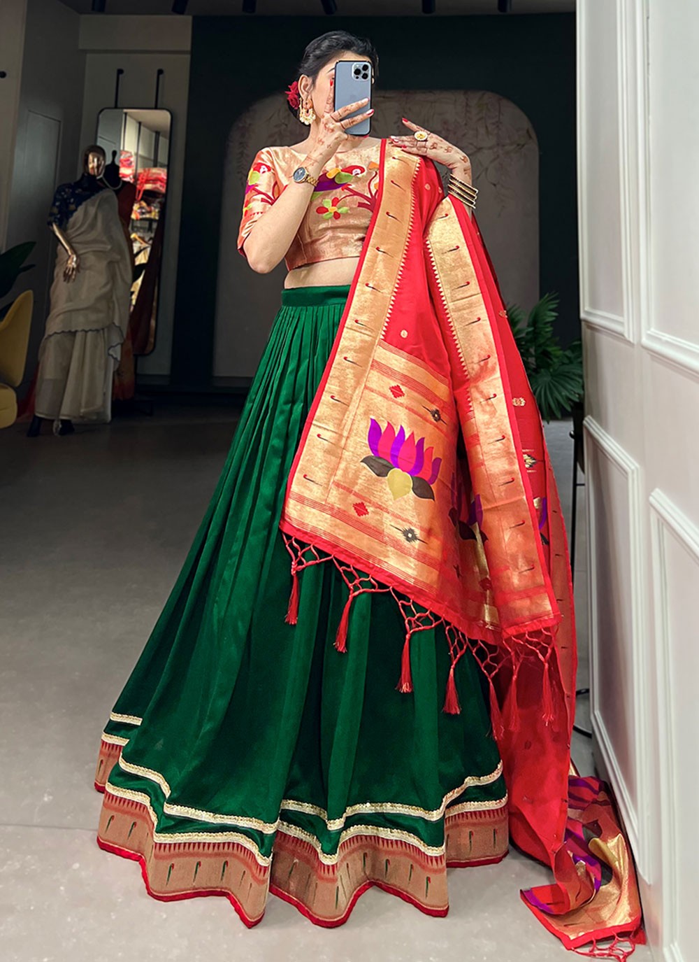 Embroidered Georgette A - Line Lehenga - L1382