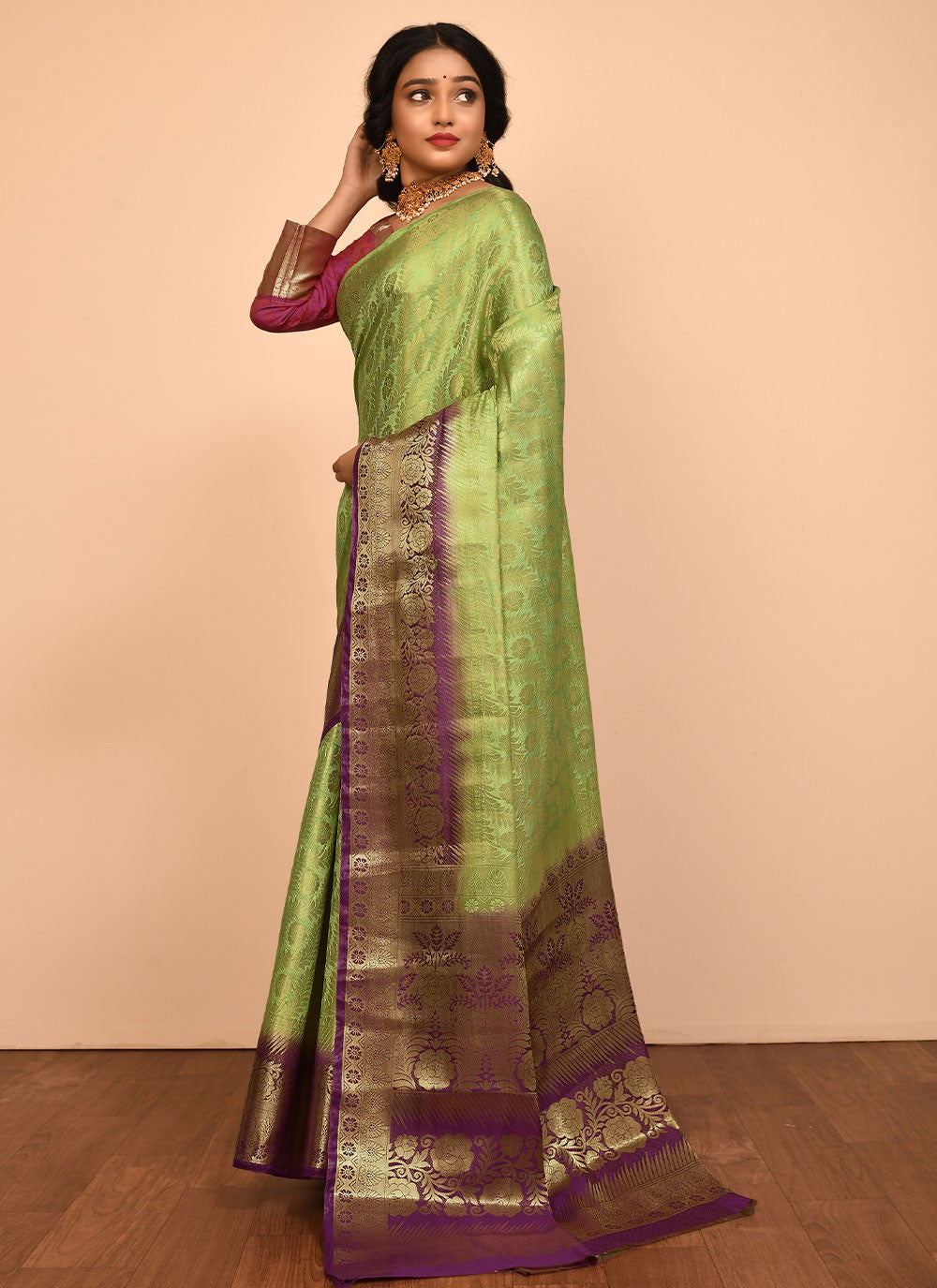 Traditional Embroidered Silk Saree - S1557