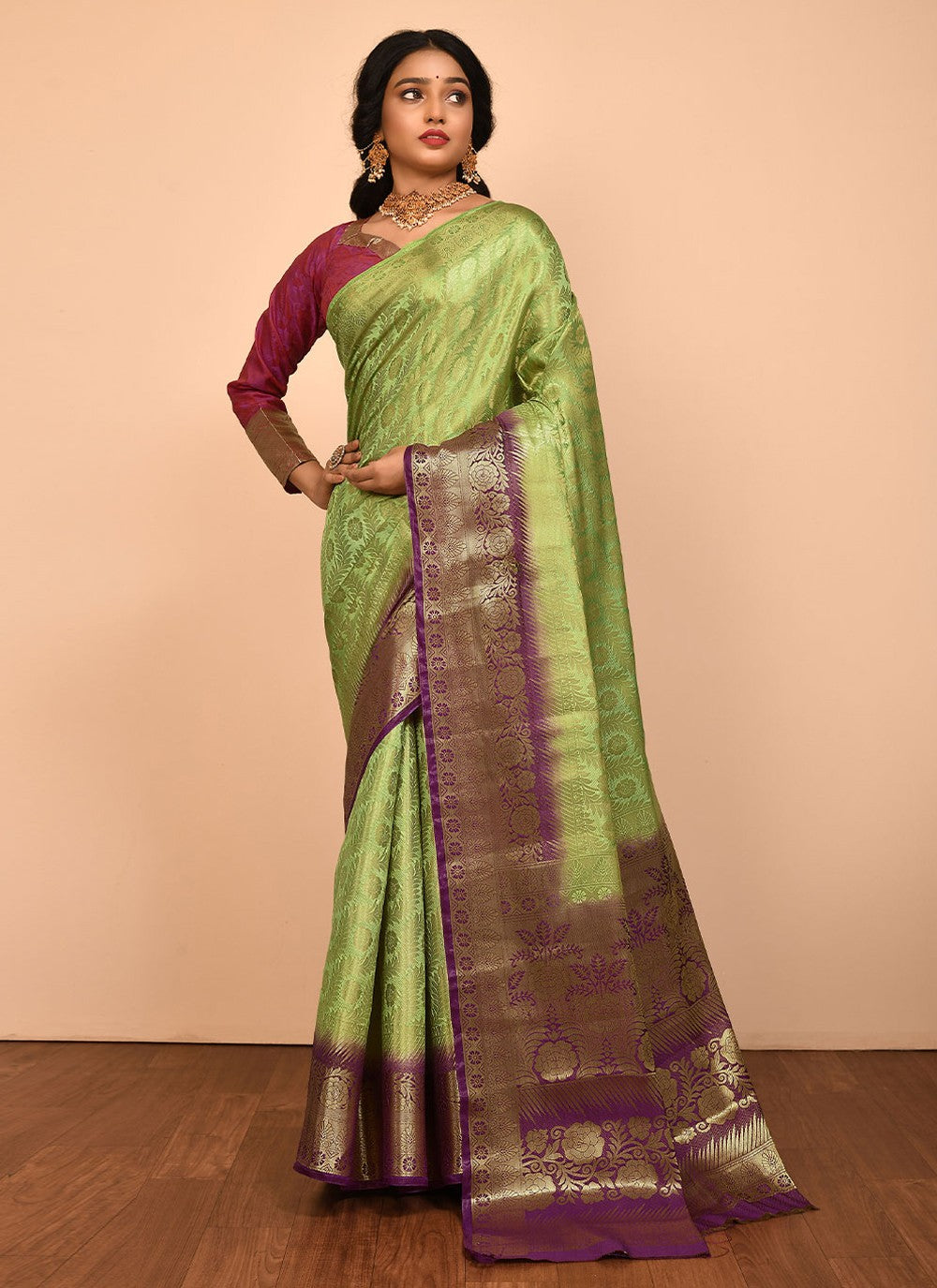 Traditional Embroidered Silk Saree - S1557