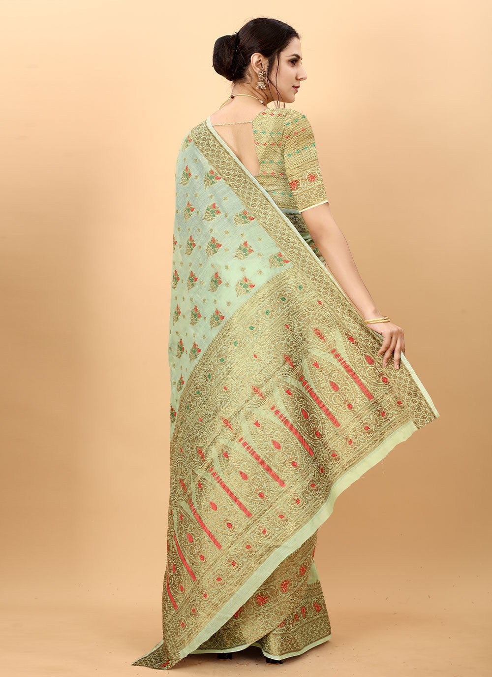 Classic Weaving Zari Cotton Silk Saree - S1597