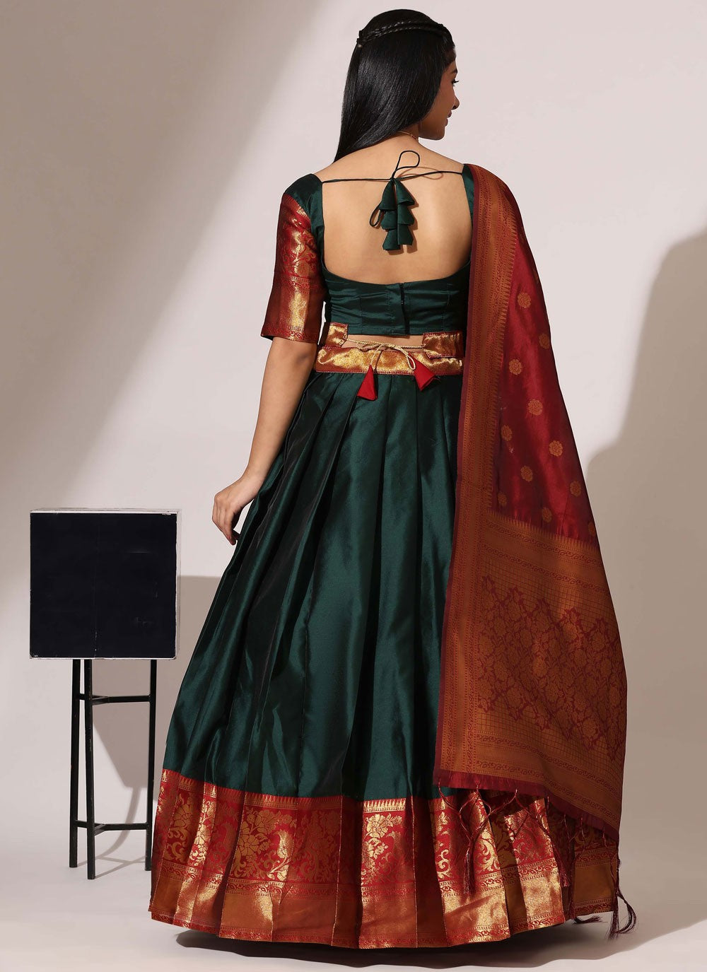 Weaving Zari Silk A - Line Lehenga - L2974