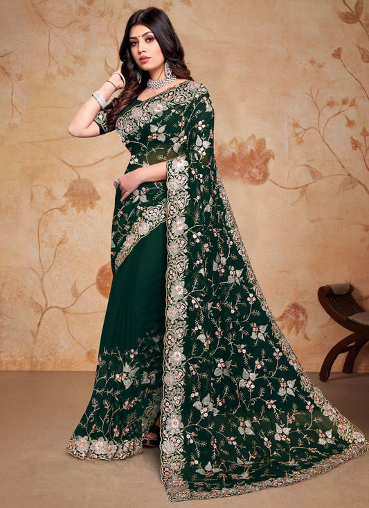 Trendy Diamond Georgette Saree - S5412