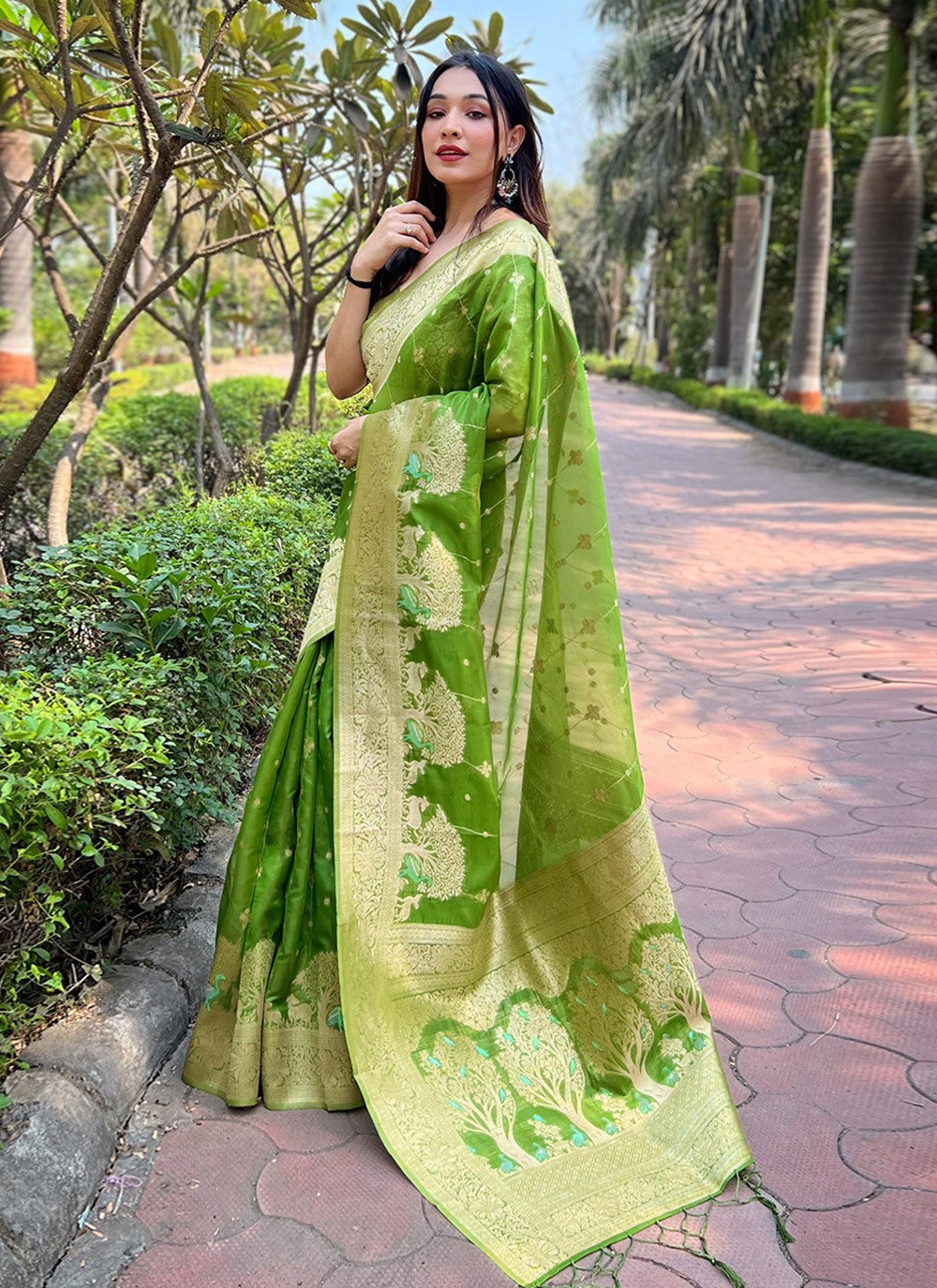 Contemporary Woven Organza Saree - S8069